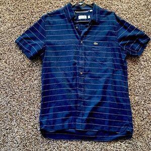 Lacoste button down striped shirt size large